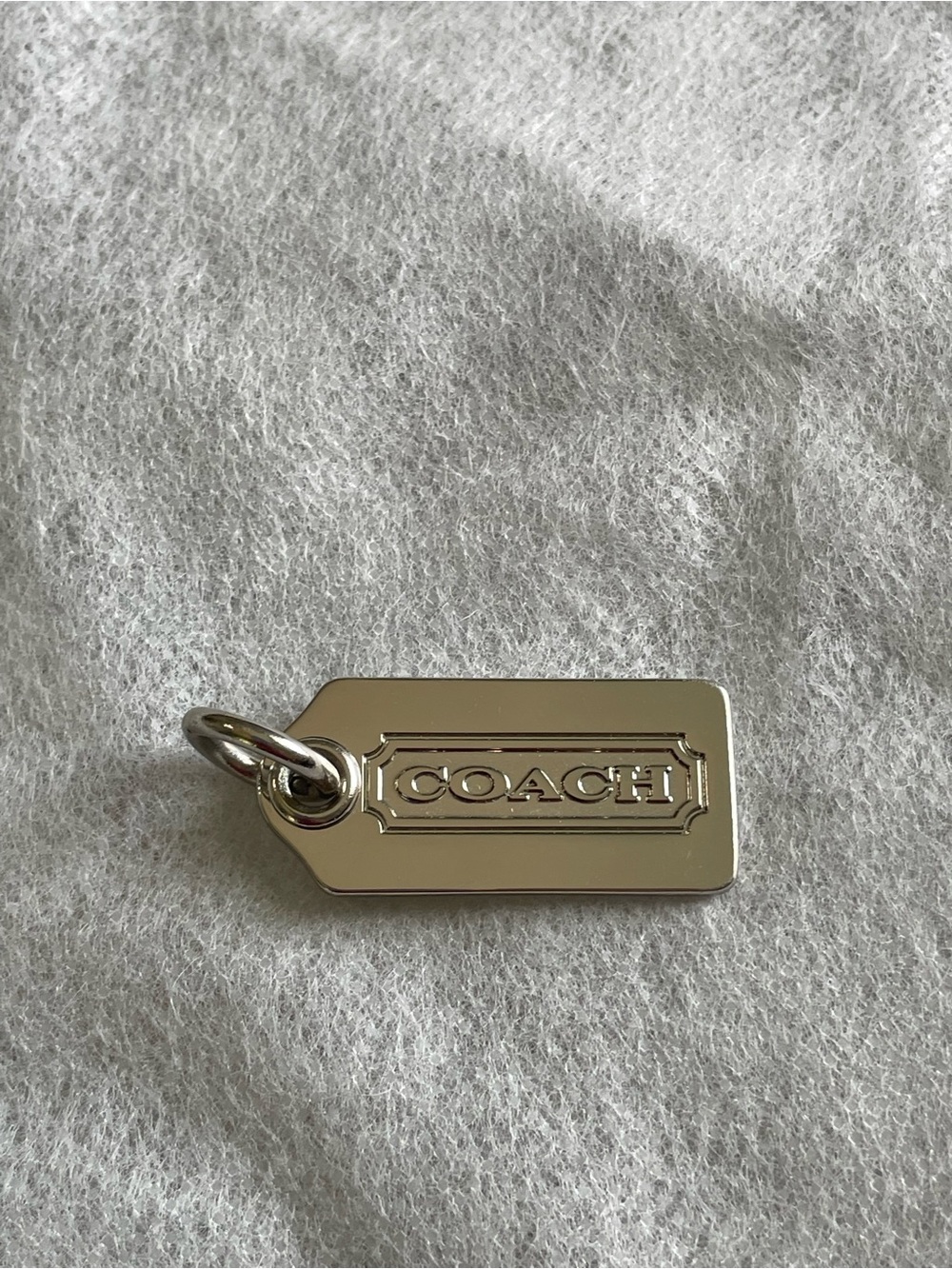 Coach Silver Tone Logo Tag Charm